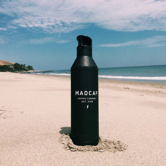 Madcap Coffee Water Bottle Beach